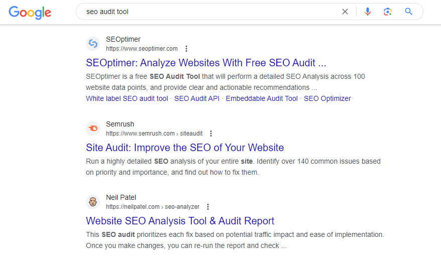 SEO-Audit-Tool SERP