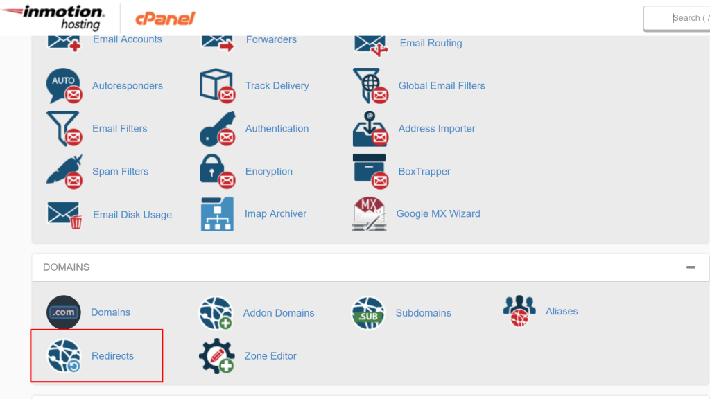 cpanel ke file manager menggunakan opsi rediect untuk pengalihan wildard