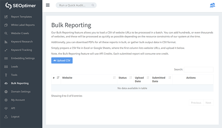 Bulk Reporting